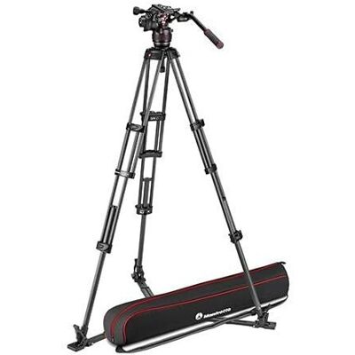 Kit vidéo Manfrotto Trépied en fibre de carbone et tête fluide - 8kg max Kit vidéo Manfrotto Trépied en fibre de carbone et tête fluide - 8kg max