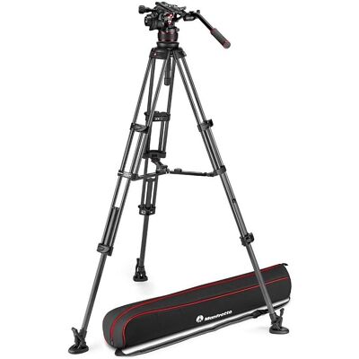 Manfrotto Stativ & Video-Head-Kit - Carbonfaser, Fluidkopf, Verstellbarer Support Manfrotto Stativ & Video-Head-Kit - Carbonfaser, Fluidkopf, Verstellbarer Support