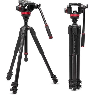 Manfrotto Statief met Vloeistofkop - Model 055XPRO, 3 Secties, Aluminium, Zwart Manfrotto Statief met Vloeistofkop - Model 055XPRO, 3 Secties, Aluminium, Zwart