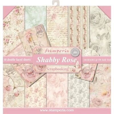 Papier artisanal Stamperia - Shabby Rose - 12x12 Pouces Papier artisanal Stamperia - Shabby Rose - 12x12 Pouces