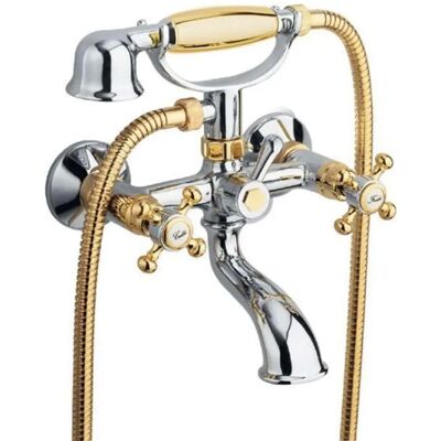 SAPHO Reitano Badarmatur - Wandmontage, Chrom/Gold - Badewannenmischer SAPHO Reitano Badarmatur - Wandmontage, Chrom/Gold - Badewannenmischer
