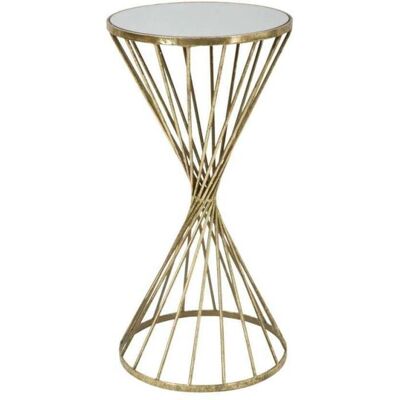 Table d'appoint en métal doré Mauro Ferretti - 35x70cm - Publicité Table d'appoint en métal doré Mauro Ferretti - 35x70cm - Publicité