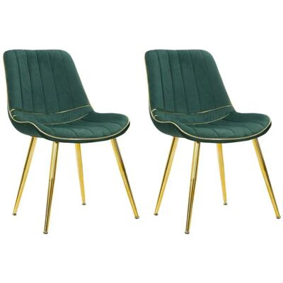 Set di 2 Sedie Mauro Ferretti - Verde/Oro Set di 2 Sedie Mauro Ferretti - Verde/Oro