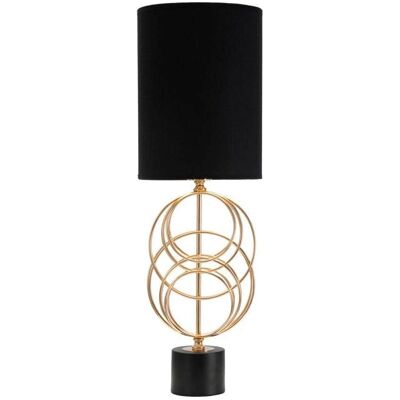 Okrągła lampa stołowa Mauro Ferretti - Elegancki Złoto i Czarny Wystrój Okrągła lampa stołowa Mauro Ferretti - Elegancki Złoto i Czarny Wystrój