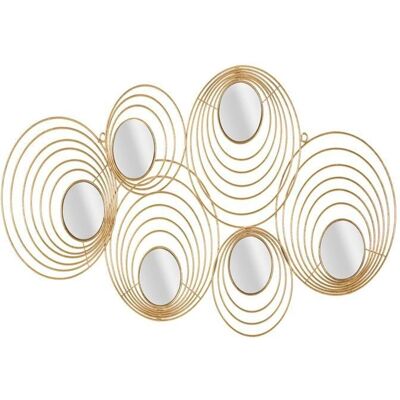 Mauro Ferretti Gold Mirror Wall Panel - Geometric Decor 90x45cm Mauro Ferretti Gold Mirror Wall Panel - Geometric Decor 90x45cm
