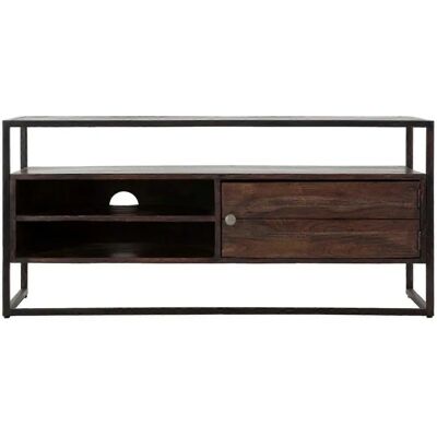 Mauro Ferretti Mobile TV in Legno - 120x40x55 - Con Cornice in Metallo Nera Mauro Ferretti Mobile TV in Legno - 120x40x55 - Con Cornice in Metallo Nera