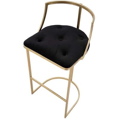 Tabouret de Bar Mauro Ferretti Or et Noir Métal et Tissu - 45x90 cm - Publicité Tabouret de Bar Mauro Ferretti Or et Noir Métal et Tissu - 45x90 cm - Publicité