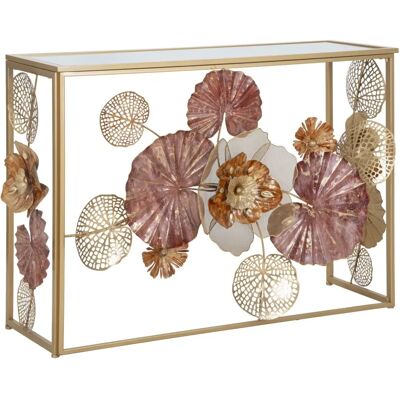 Console Mauro Ferretti en métal avec fleurs - 114x41.5x80cm - Publicité Console Mauro Ferretti en métal avec fleurs - 114x41.5x80cm - Publicité
