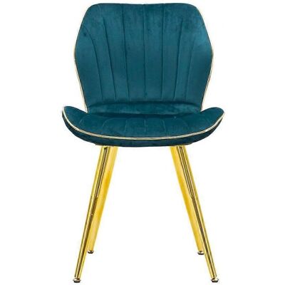 Mauro Ferretti Ensemble de 2 Chaises en Velours Bleu - Lot de Chaises - Publicité Mauro Ferretti Ensemble de 2 Chaises en Velours Bleu - Lot de Chaises - Publicité