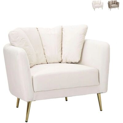 Fauteuil Kiev de Mauroferretti - Eucalyptus, Polyester, Pieds Dorés - Publicité Fauteuil Kiev de Mauroferretti - Eucalyptus, Polyester, Pieds Dorés - Publicité