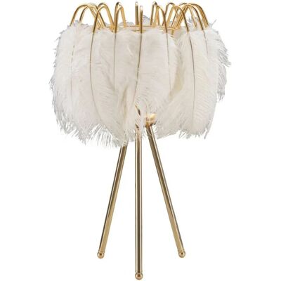 Lampa de Masă CHARME - Abajur din Pene - 40x60 cm - Lampa de Masă Lampa de Masă CHARME - Abajur din Pene - 40x60 cm - Lampa de Masă
