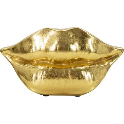 CHARME1921 - Vaso Motivo Bocca - Auriu - Decorative vase CHARME1921 - Vaso Motivo Bocca - Auriu - Decorative vase