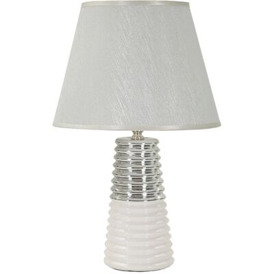 MITEPEK Weiße und Silberne Keramiktischlampe - Tischlampe MITEPEK Weiße und Silberne Keramiktischlampe - Tischlampe