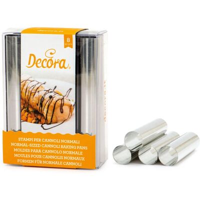 Decora Moldes de Acero Inoxidable para Cannoli, 8 Piezas Decora Moldes de Acero Inoxidable para Cannoli, 8 Piezas
