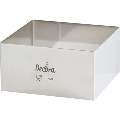 Decora 0063795 Roestvrij Stalen Vierkante Cakevorm - 18x18x4.5cm Decora 0063795 Roestvrij Stalen Vierkante Cakevorm - 18x18x4.5cm