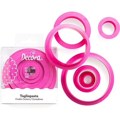 Decora Roze Koekjesuitsteker Set - 6 stuks, Voedselveilig kunststof Decora Roze Koekjesuitsteker Set - 6 stuks, Voedselveilig kunststof