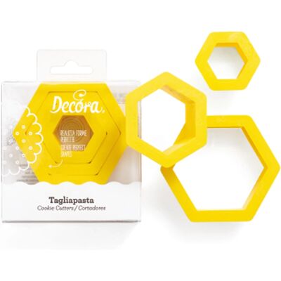 Decora 3-delige Hexagon Uitsteker Set - Koekjesuitsteker Decora 3-delige Hexagon Uitsteker Set - Koekjesuitsteker