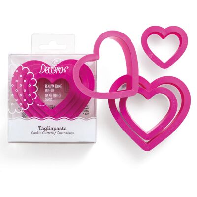 Decora Roze Hartvormige Uitstekers 4-5-6-8cm Decora Roze Hartvormige Uitstekers 4-5-6-8cm