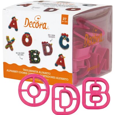 Decora Emporte-pièces Lettres Rose - Décoration de Gâteaux - Publicité Decora Emporte-pièces Lettres Rose - Décoration de Gâteaux - Publicité