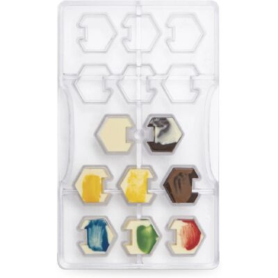 Decora Modelo 0050121 Molde de Dulces - Hexágono, 14 Cavidades Decora Modelo 0050121 Molde de Dulces - Hexágono, 14 Cavidades