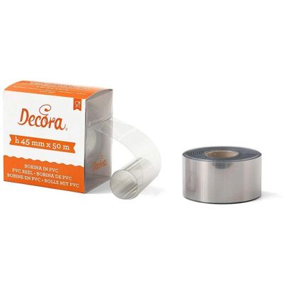 Decora Rollo de PVC - Apto para alimentos, 50m x 45mm - Envoltura alimentaria Decora Rollo de PVC - Apto para alimentos, 50m x 45mm - Envoltura alimentaria