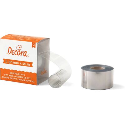 Decora PVC Voedselfolie Rol - 50M x 40MM - Transparant, Voedselveilig Decora PVC Voedselfolie Rol - 50M x 40MM - Transparant, Voedselveilig