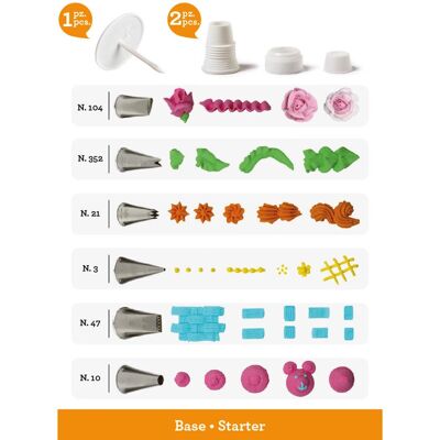 Decora 0252040 - Stainless Steel Cake Decorating Kit - Orange Decora 0252040 - Stainless Steel Cake Decorating Kit - Orange