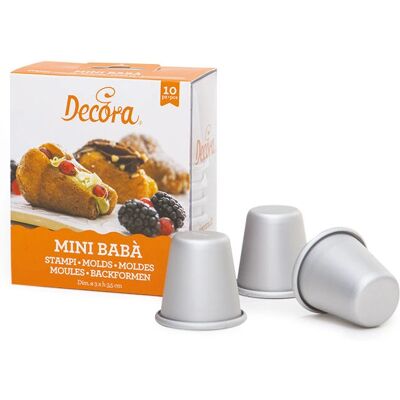Decora 0062961 - 10 Mini Babà Vormen Decora 0062961 - 10 Mini Babà Vormen