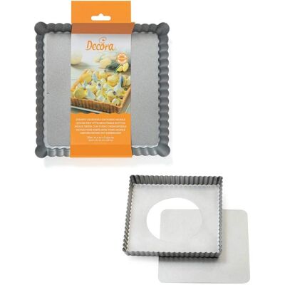 Decora 0070025 Cake Pan - Removable Bottom, Square, 21x21x3.5 cm Decora 0070025 Cake Pan - Removable Bottom, Square, 21x21x3.5 cm