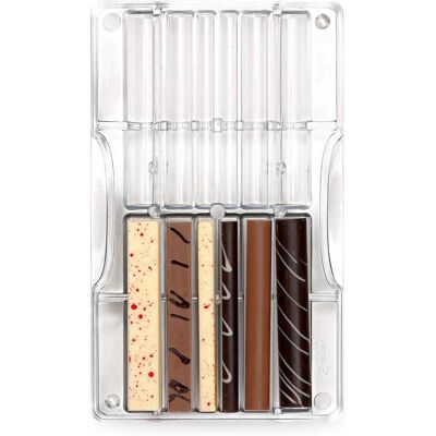 Decora Polycarbonaat Chocoladevorm - 12 Sticks Decora Polycarbonaat Chocoladevorm - 12 Sticks