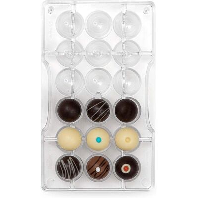 Decora Polycarbonaat Chocoladevorm - 25x22mm - Glanzende pralines Decora Polycarbonaat Chocoladevorm - 25x22mm - Glanzende pralines