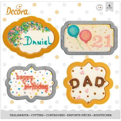 Decora Set di 4 Tagliapasta - Cornici e Forme Decora Set di 4 Tagliapasta - Cornici e Forme