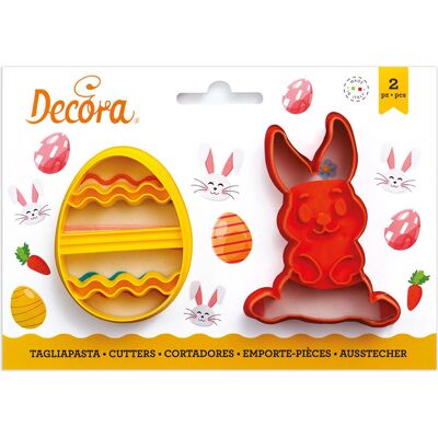 Decora 0255060 Cortador de biscoitos - Coelho & Ovo - Feito na Itália Decora 0255060 Cortador de biscoitos - Coelho & Ovo - Feito na Itália