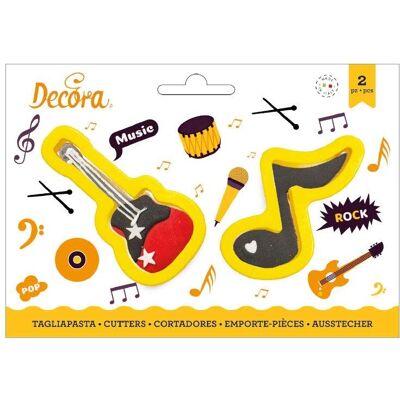 Decora - Guitar & Note - Plastic - 2 pcs - Cookie Cutters Decora - Guitar & Note - Plastic - 2 pcs - Cookie Cutters