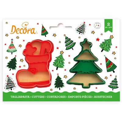 Decora Koekjesuitsteker Set - Kerstboom & Laars Decora Koekjesuitsteker Set - Kerstboom & Laars