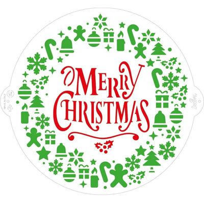 Ghirlanda Kerst Cake Stencil - Ø25 Cm - Kerstthema Ghirlanda Kerst Cake Stencil - Ø25 Cm - Kerstthema