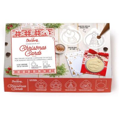 Decora Kerstkaart Kit - 8 Chocoladevormen & 8 Wenskaarten Decora Kerstkaart Kit - 8 Chocoladevormen & 8 Wenskaarten