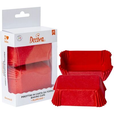 Decora 0339881 Moule à Cuisson - Pirottini Mini Plumcake Rouges - Ensemble de Moules Decora 0339881 Moule à Cuisson - Pirottini Mini Plumcake Rouges - Ensemble de Moules
