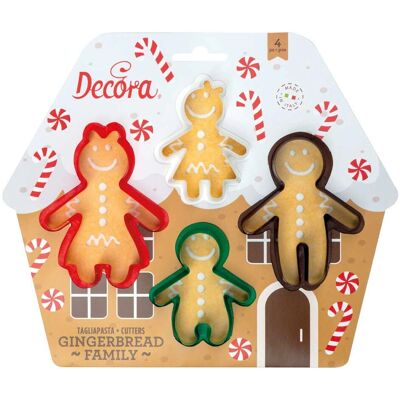 Decora Set 4 Uitsteekvormen - Familie Gingerbread Decora Set 4 Uitsteekvormen - Familie Gingerbread