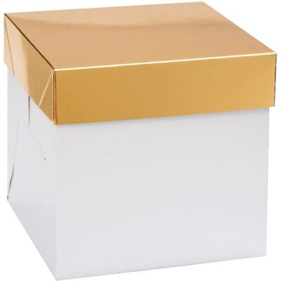 Decora Quadratische Box für Panettone mit Automatischem Boden und Goldem Deckel - Box Decora Quadratische Box für Panettone mit Automatischem Boden und Goldem Deckel - Box