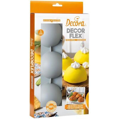 Molde de Silicona Media Esfera Decora - Ø8cm, 5 Cavidades Molde de Silicona Media Esfera Decora - Ø8cm, 5 Cavidades