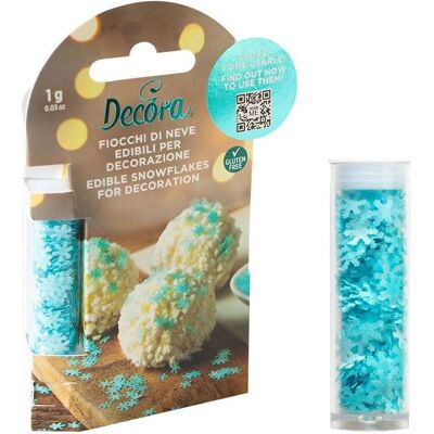 Decora Fiocchi Di Neve Edibili Celesti - 1 g Fiocco di Neve - Decorazione Decora Fiocchi Di Neve Edibili Celesti - 1 g Fiocco di Neve - Decorazione