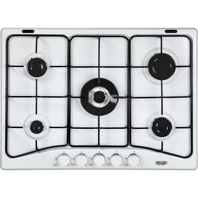 DeLonghi FFB 57 ASV Piano Cottura a Gas 5 Fuochi Tripla Corona 70 cm Bianco DeLonghi FFB 57 ASV Piano Cottura a Gas 5 Fuochi Tripla Corona 70 cm Bianco