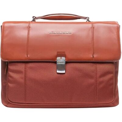 Piquadro Link 2 Laptop Bag - Expandable, Leather Handle, Trolley Compatible Piquadro Link 2 Laptop Bag - Expandable, Leather Handle, Trolley Compatible