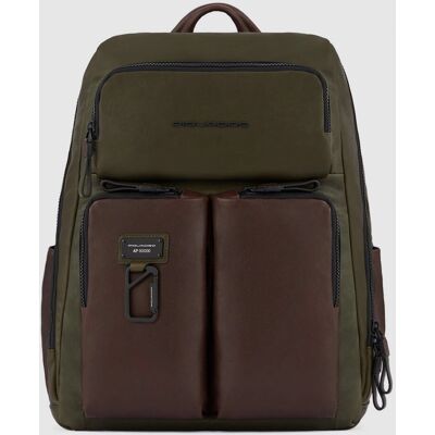 Zaino Piquadro - Pelle Marrone, Verde, Laptop 15'', Sistema antifurto Zaino Piquadro - Pelle Marrone, Verde, Laptop 15'', Sistema antifurto