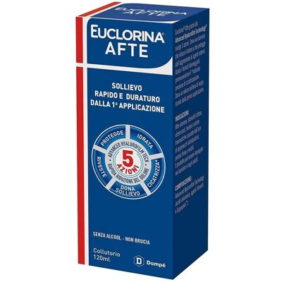 Dompe' Farmaceutici Spa Euclorina Afte Collutorio - Płyn do płukania ust na afty Dompe' Farmaceutici Spa Euclorina Afte Collutorio - Płyn do płukania ust na afty
