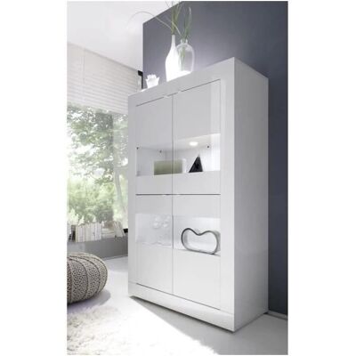 Vitrine INOSIGN Basic Blanche Brillante - 162cm, 4 Portes - Publicité Vitrine INOSIGN Basic Blanche Brillante - 162cm, 4 Portes - Publicité