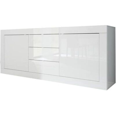 INOSIGN Basic 210cm Biała witryna o wysokim połysku - Sideboard INOSIGN Basic 210cm Biała witryna o wysokim połysku - Sideboard