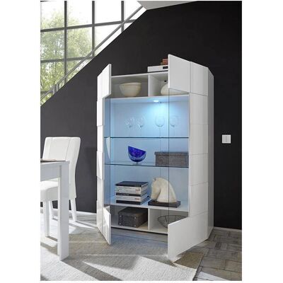 Vente-unique Calisto Blanc Buffet - LED, 2 Portes, Fixé au Mur - Publicité Vente-unique Calisto Blanc Buffet - LED, 2 Portes, Fixé au Mur - Publicité