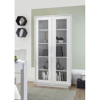 INOSIGN Ice Blanc Laqué Brillant Vitrine - Armoire - Publicité INOSIGN Ice Blanc Laqué Brillant Vitrine - Armoire - Publicité